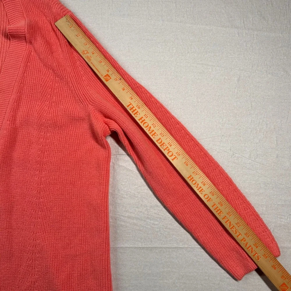 J. Jill Sweater Women 2x Cactflower Pink Coral Ribbed Open Front Cardigan Duster